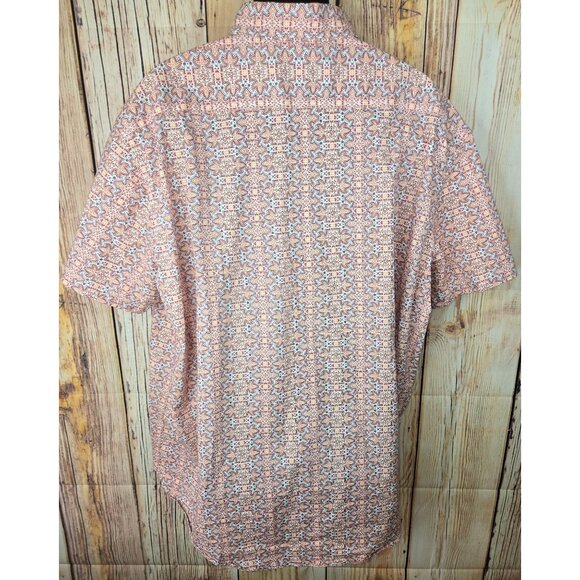 Rock & Roll Denim Mens Classic Fit Button-Up Shirt XXL Short Sleeve Paisley - Picture 2 of 6